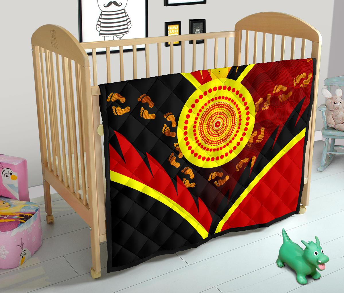 aboriginal-premium-quilt-indigenous-flag-with-footprint-hand-art