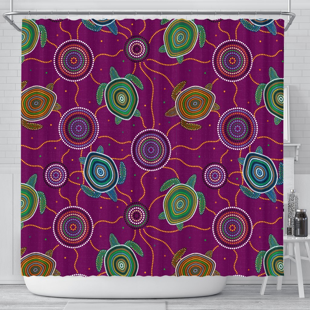 shower-curtian-aboriginal-turtle-purple-australia-dot-patterns