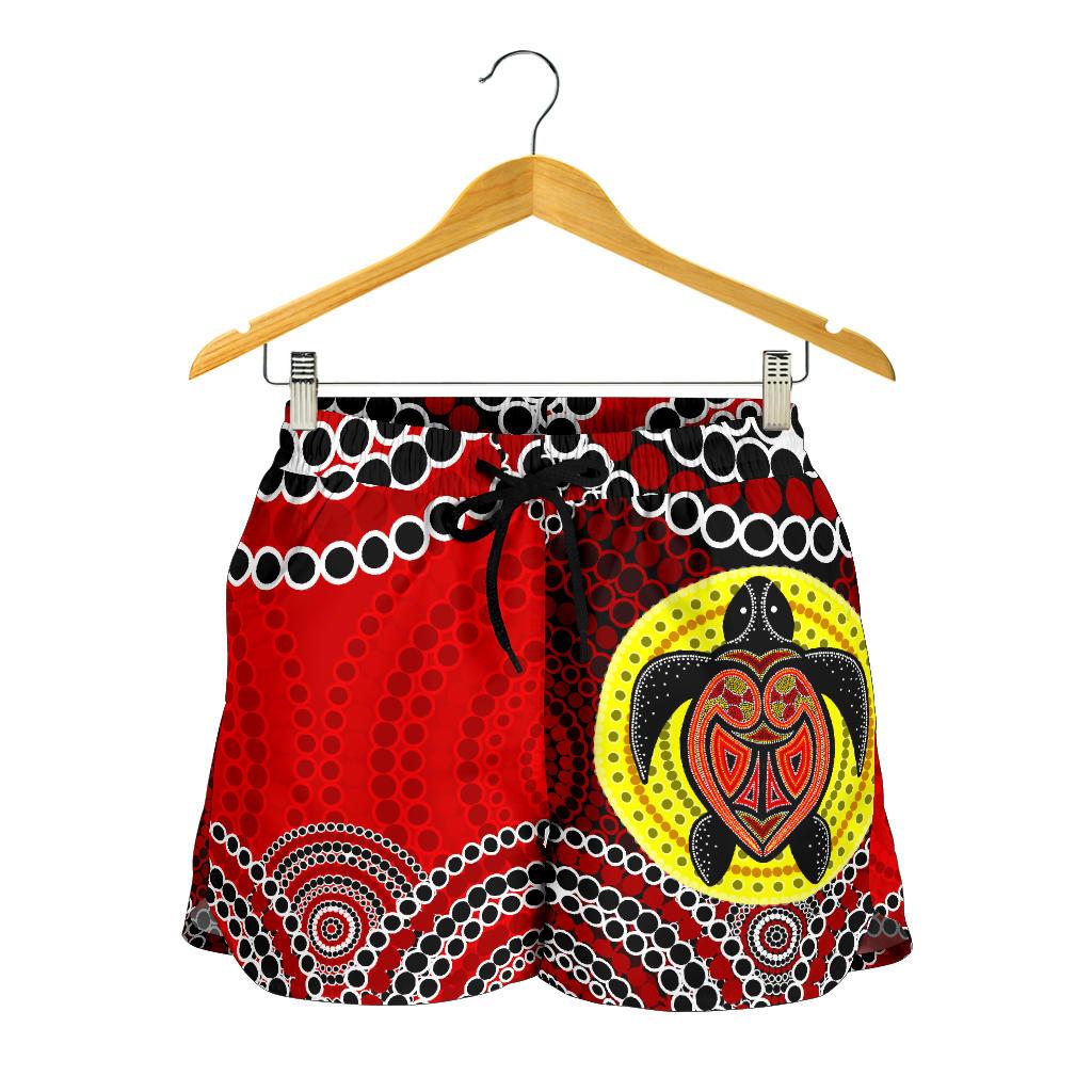 aboriginal-shorts-indigenous-turtle-patterns-circle-dot-painting-women