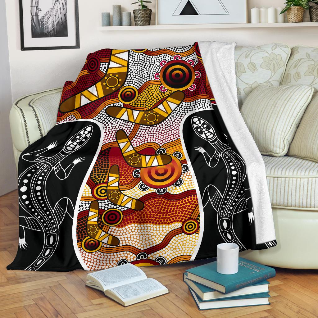 premium-blanket-aboriginal-dot-painting-lizard-blanket