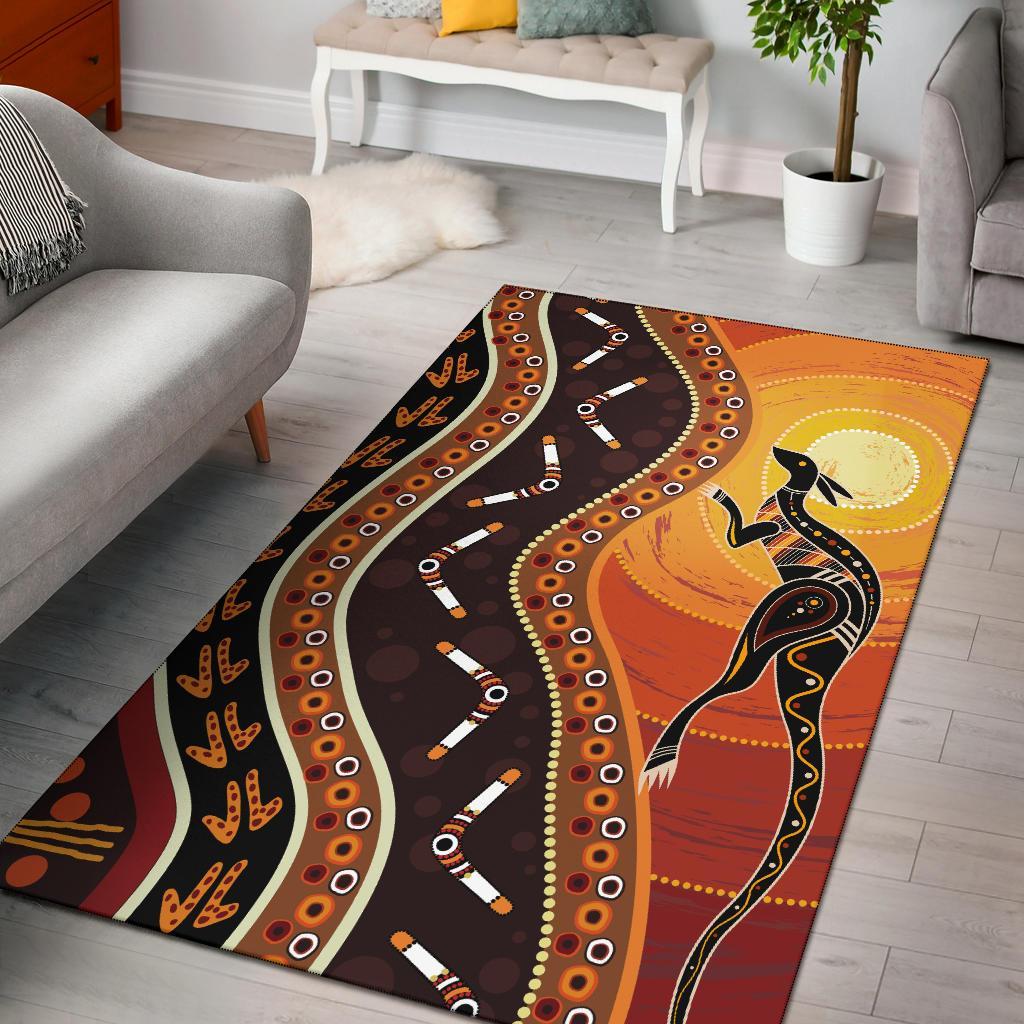 area-rug-aboriginal-kangaroo-boomerang-dot-panting