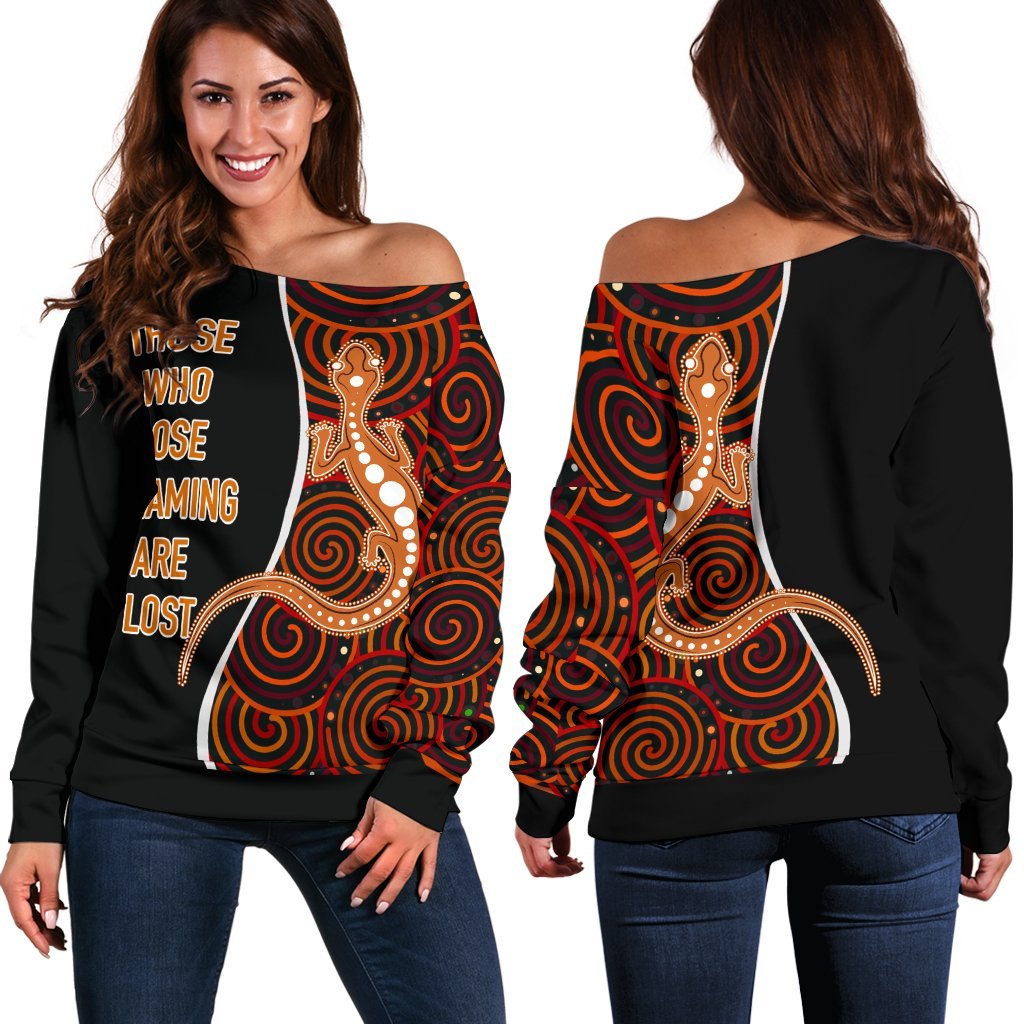 aboriginal-womens-off-shoulder-sweater-indigenous-lizard-dreaming