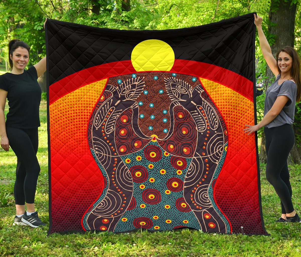 premium-quilt-aboriginal-sublimation-dot-pattern-style-red