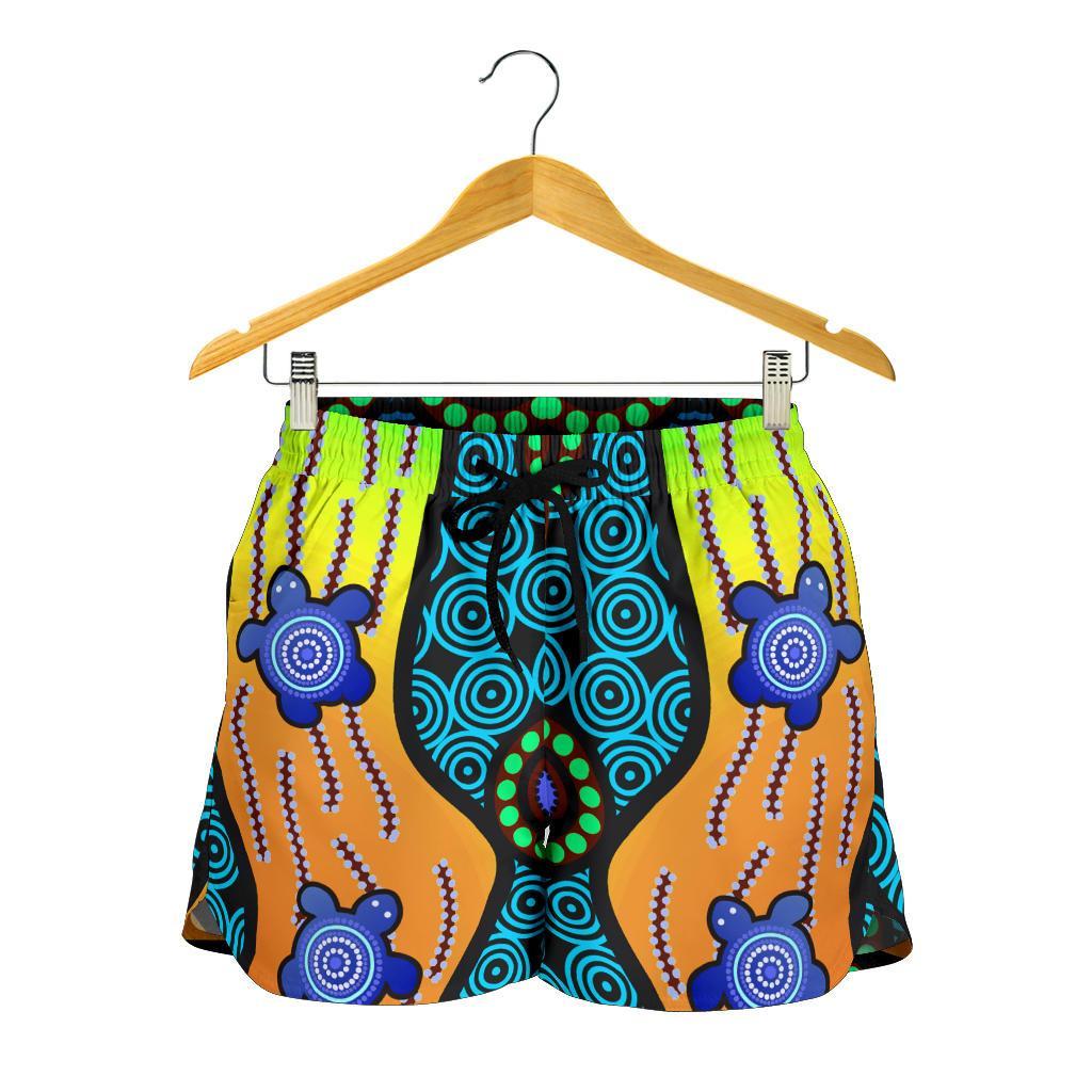 womens-shorts-aboriginal-turtle