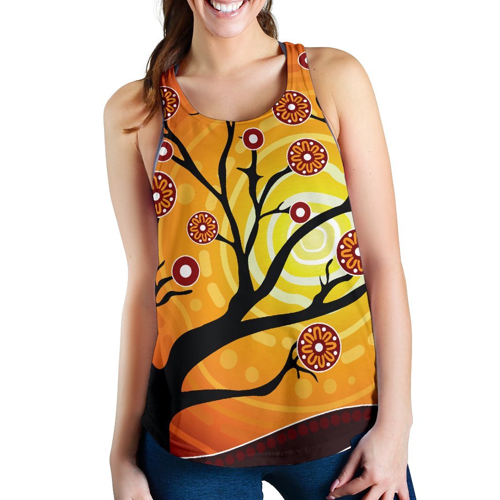 aboriginal-womens-racerback-tank-tree-in-spring-season