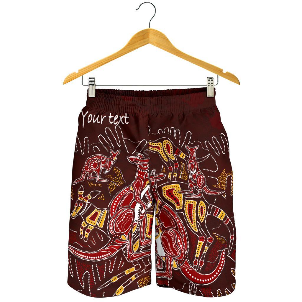 custom-aboriginal-mens-shorts-kangaroo-family-with-hand-art