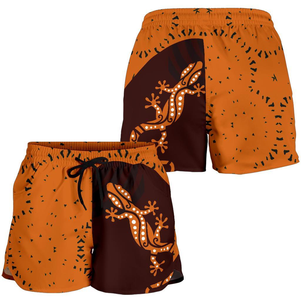 aboriginal-womens-shorts-lizard-in-aboriginal-dreaming