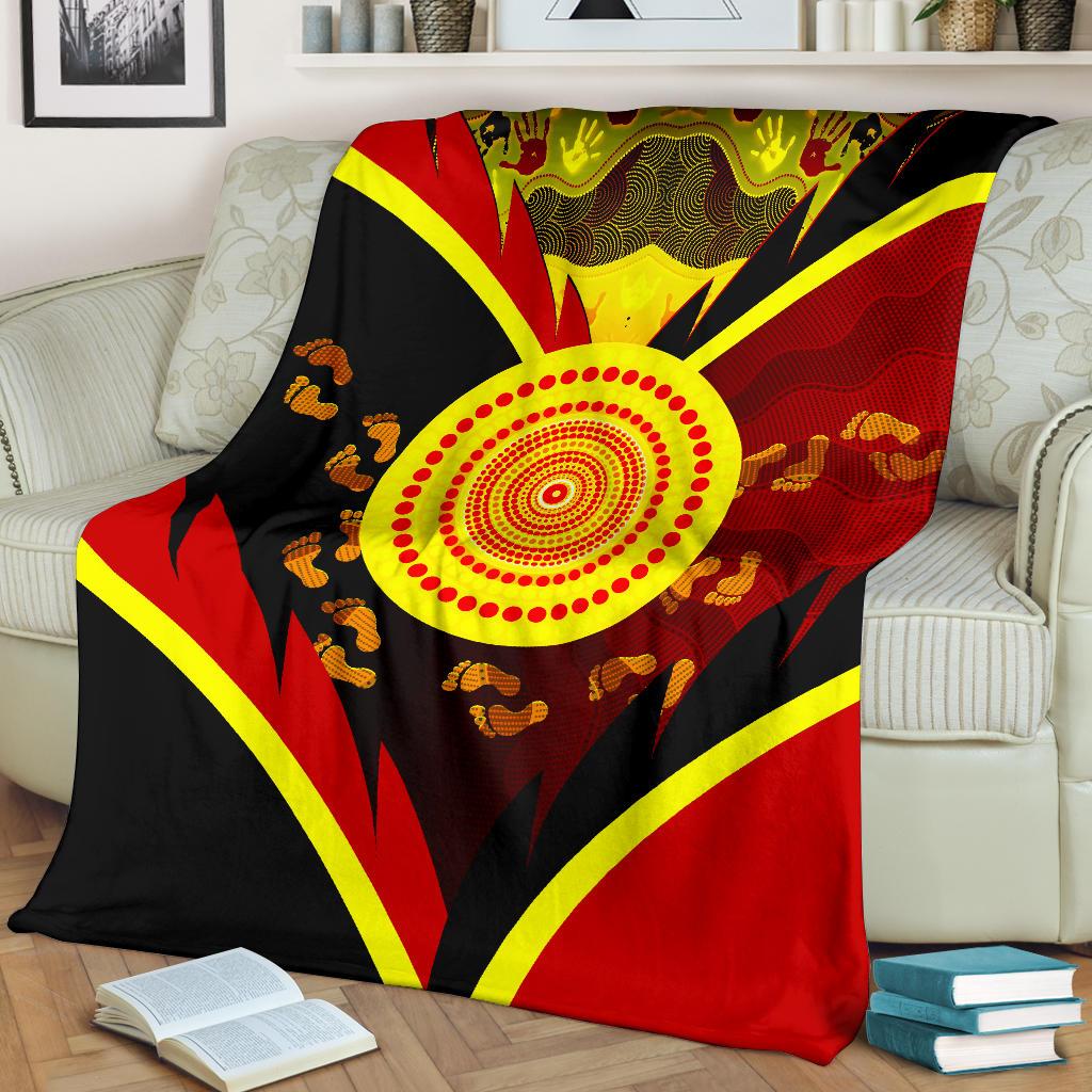 aboriginal-premium-blanket-indigenous-flag-with-footprint-hand-art