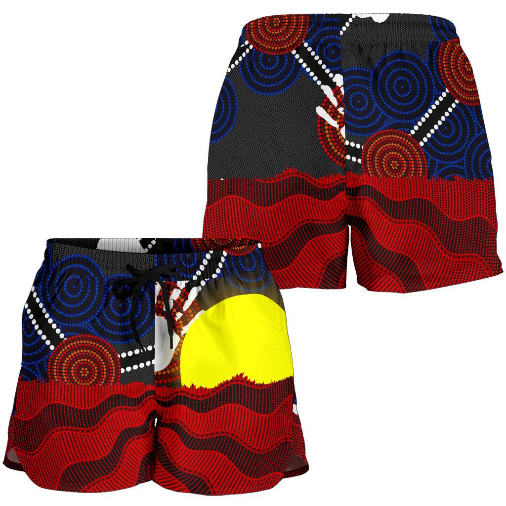 aboriginal-womens-shorts-aboriginal-lives-matter-flag-sun-dot-painting