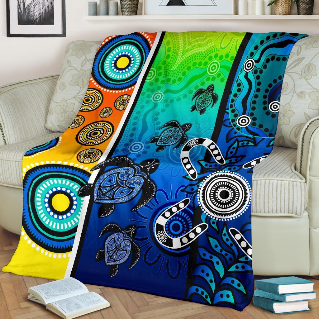 aboriginal-premium-blanket-indigenous-turtle-dot-painting-art