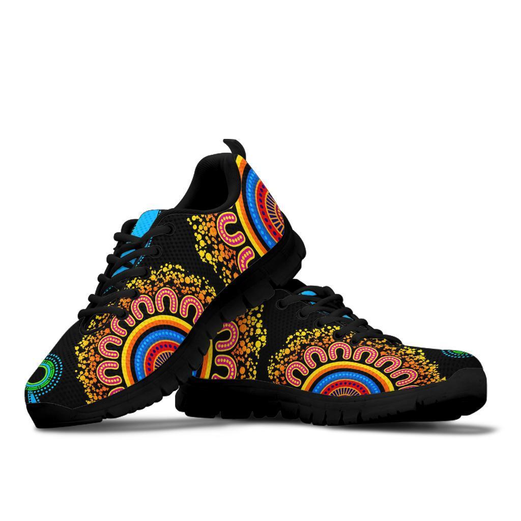 aboriginal-sneakers-flower-dot-painting-blue-dream