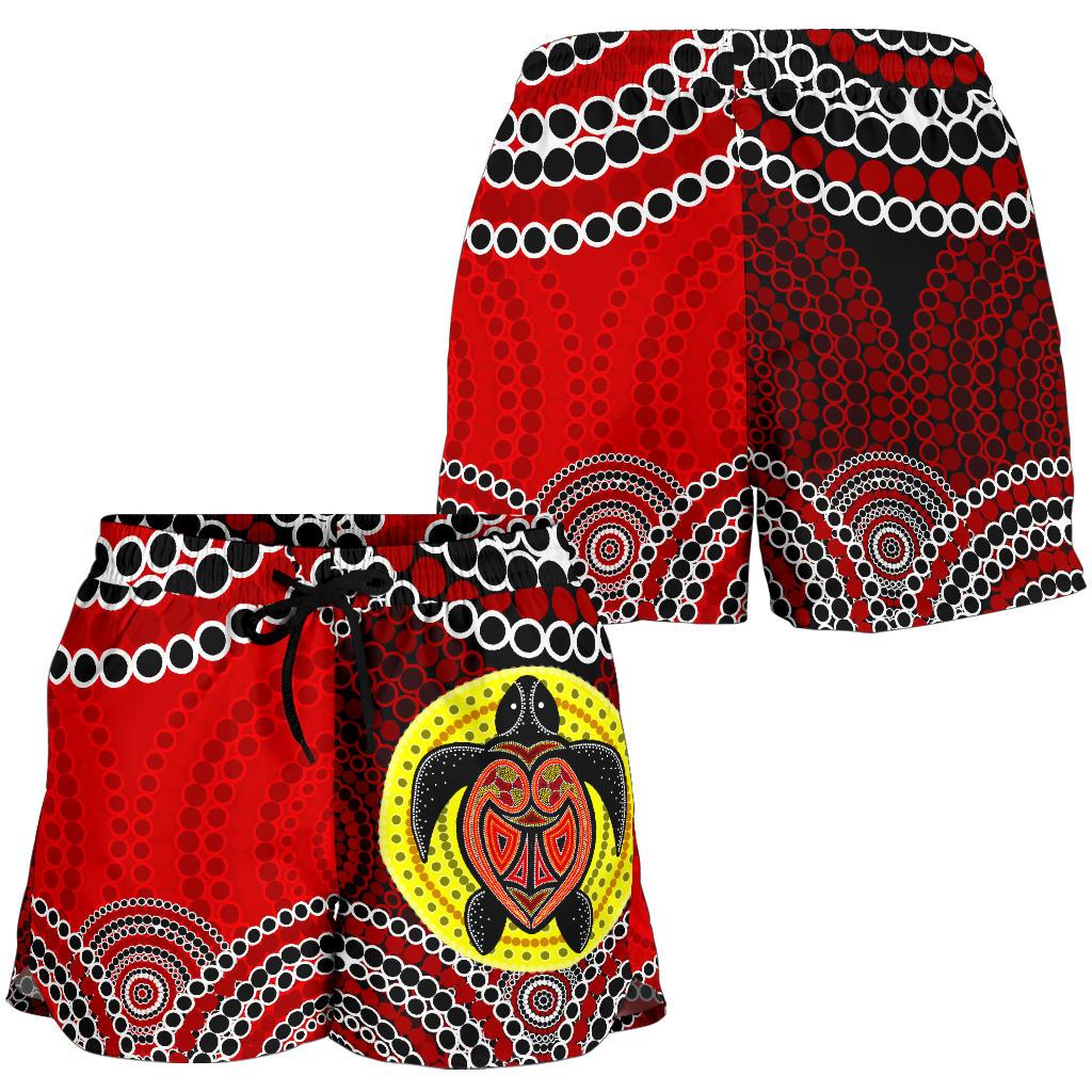 aboriginal-shorts-indigenous-turtle-patterns-circle-dot-painting-women