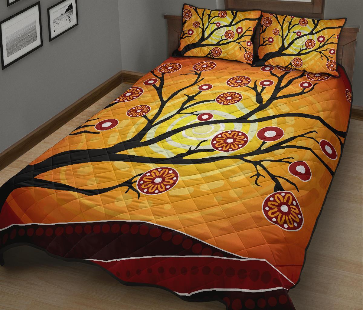 aboriginal-quilt-bed-set-tree-in-spring-season