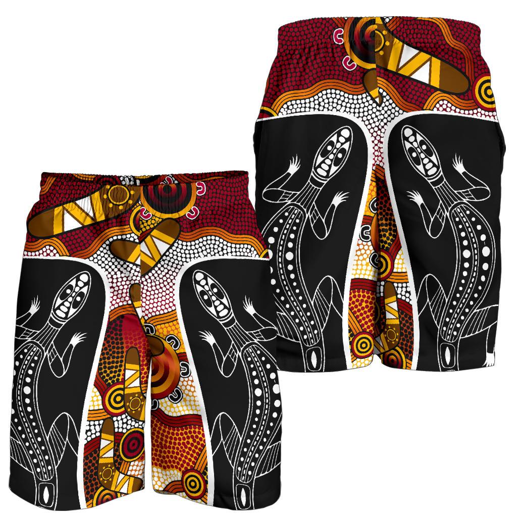 aboriginal-shorts-lizard-patterns-boomerang-indigenous-dot-painting-men