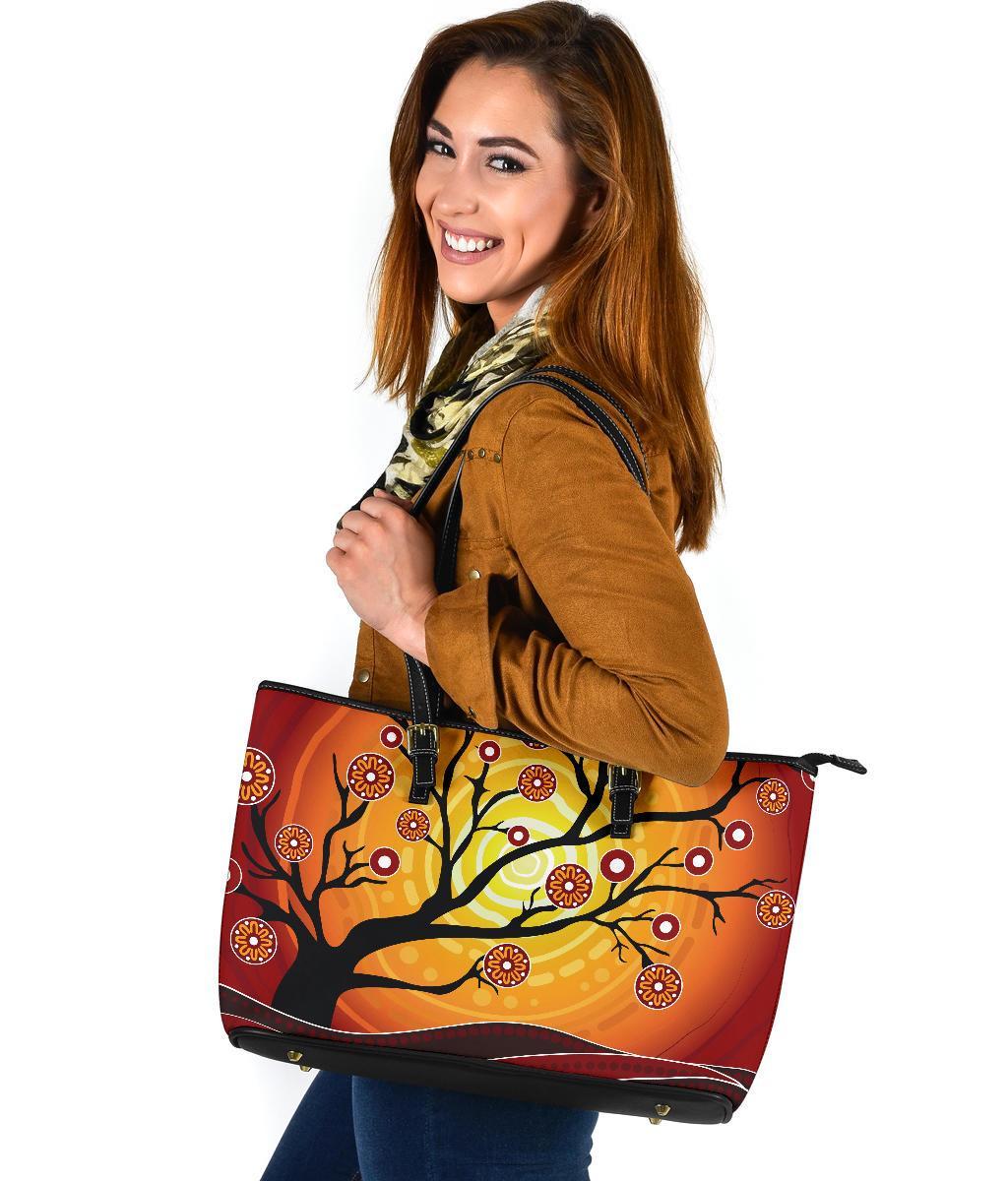 aboriginal-large-leather-tote-bag-tree-in-spring-season