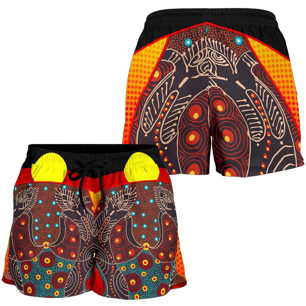 womens-short-aboriginal-sublimation-dot-pattern-style-red