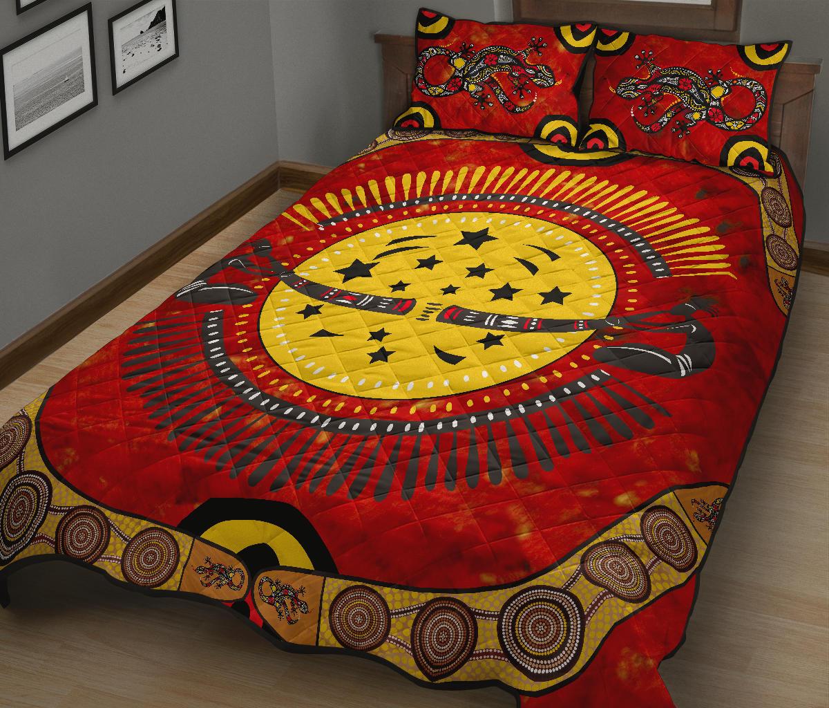aboriginal-quilt-cover-set-lizard-and-boomerang-patterns