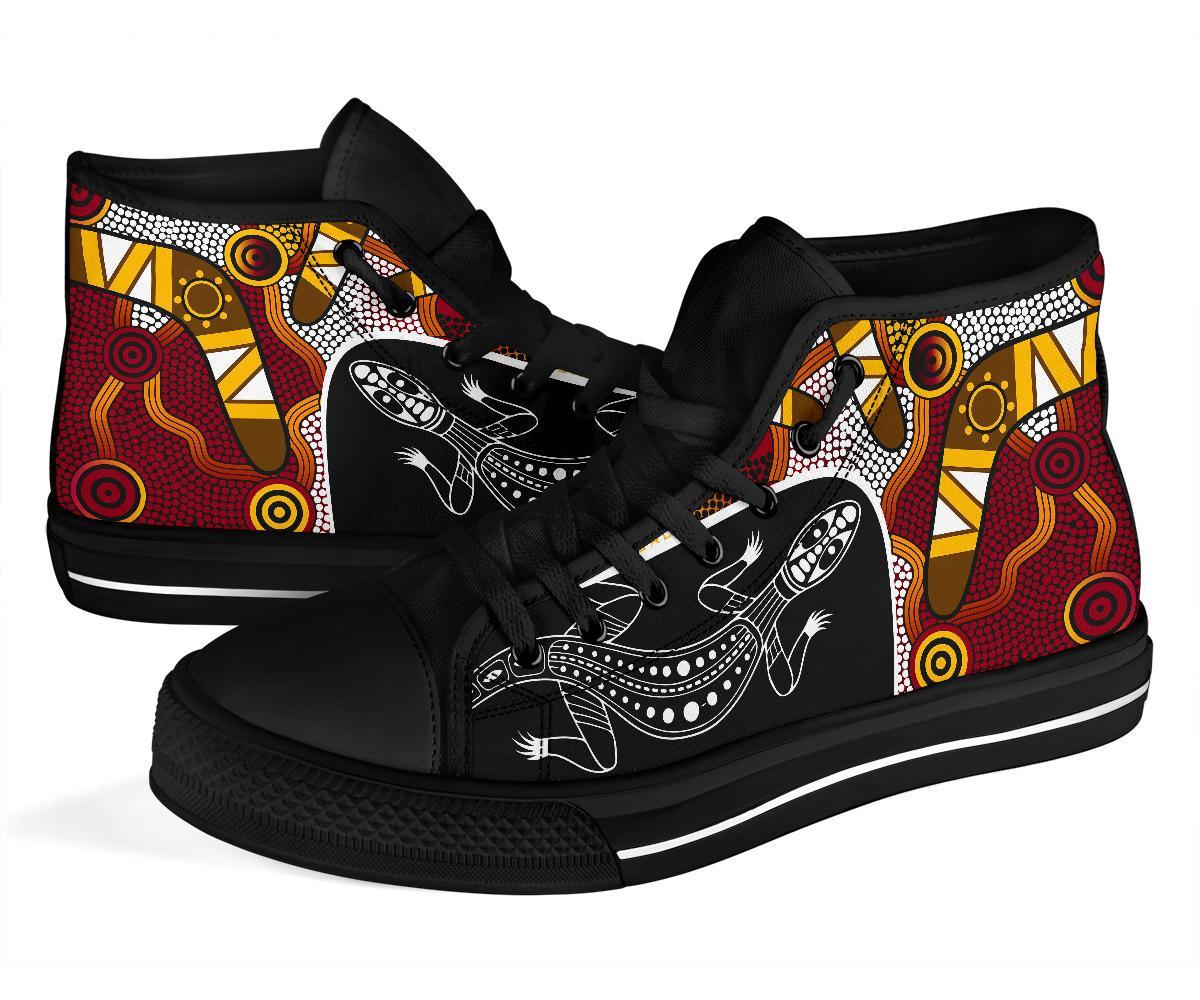high-top-shoes-aboriginal-dot-painting-lizard-shoes