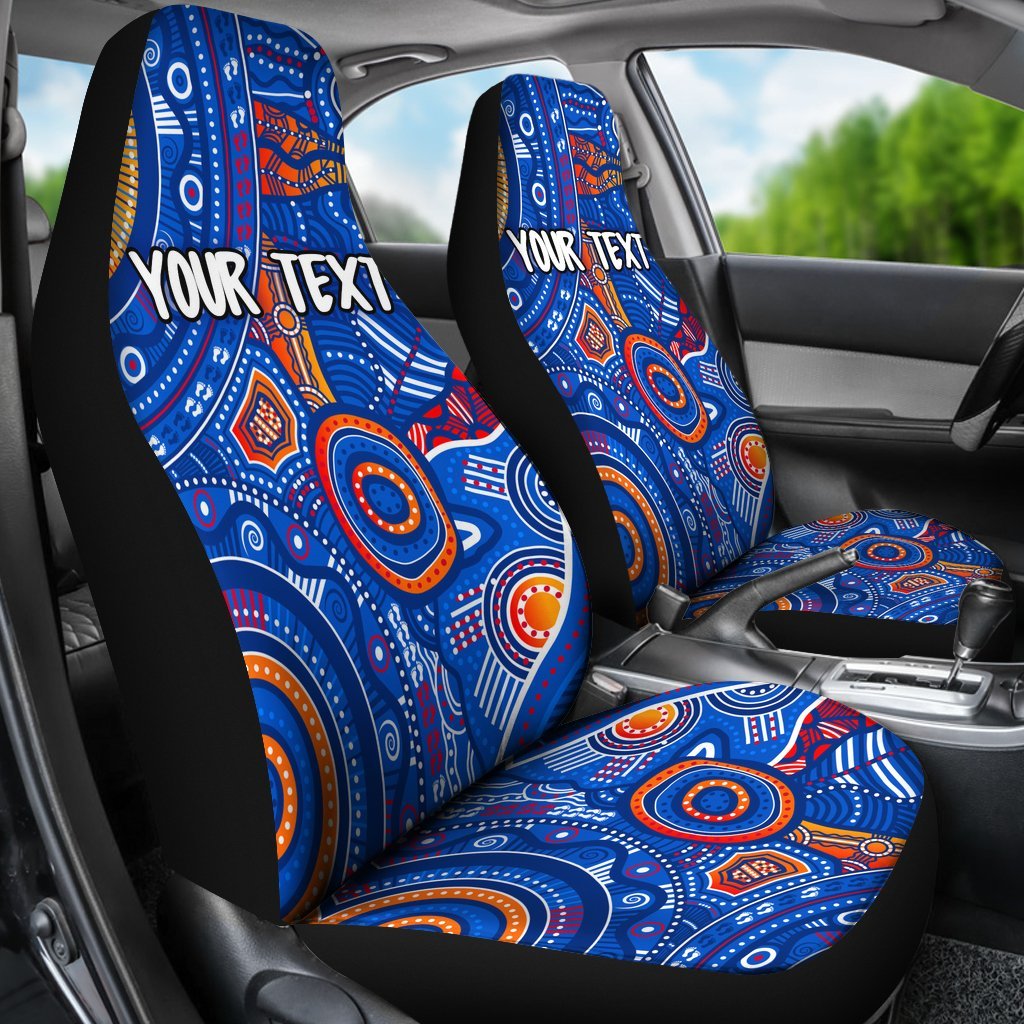 custom-text-aboriginal-car-seat-cover-indigenous-footprint-patterns-blue-color