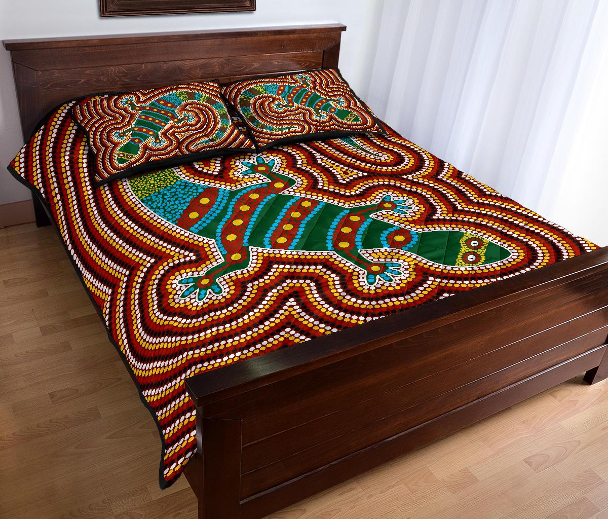 aboriginal-quilt-cover-set-lizard-dot-painting-patterns