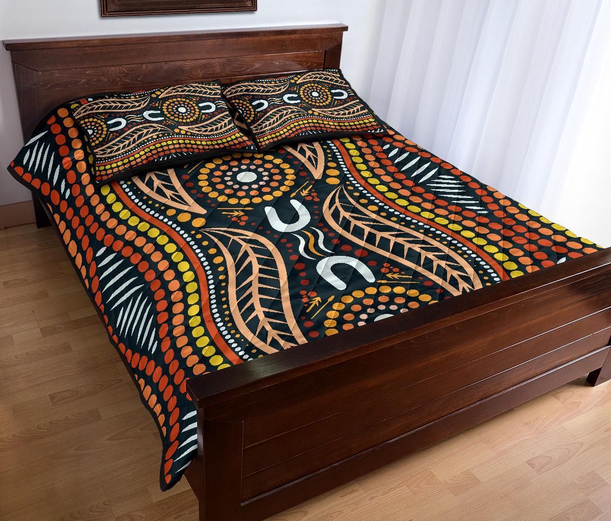 aboriginal-quilt-bed-set-indigenous-dot-painting