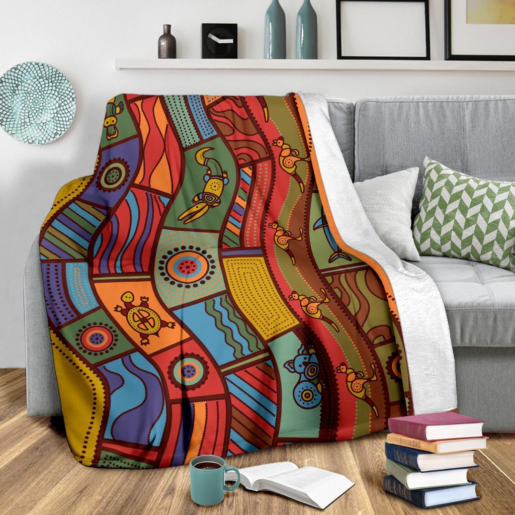 premium-blanket-aboriginal-art-with-animals