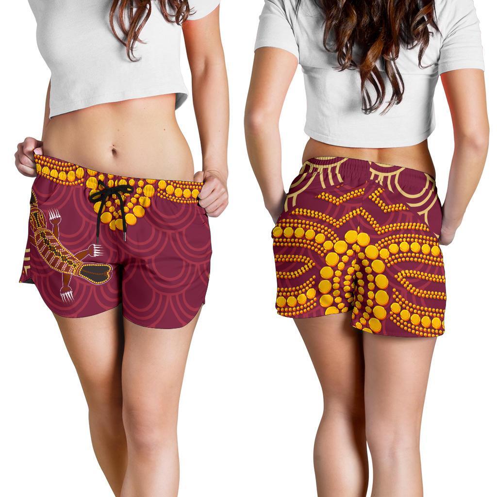 aboriginal-all-over-print-womens-shorts-aboriginal-platypus