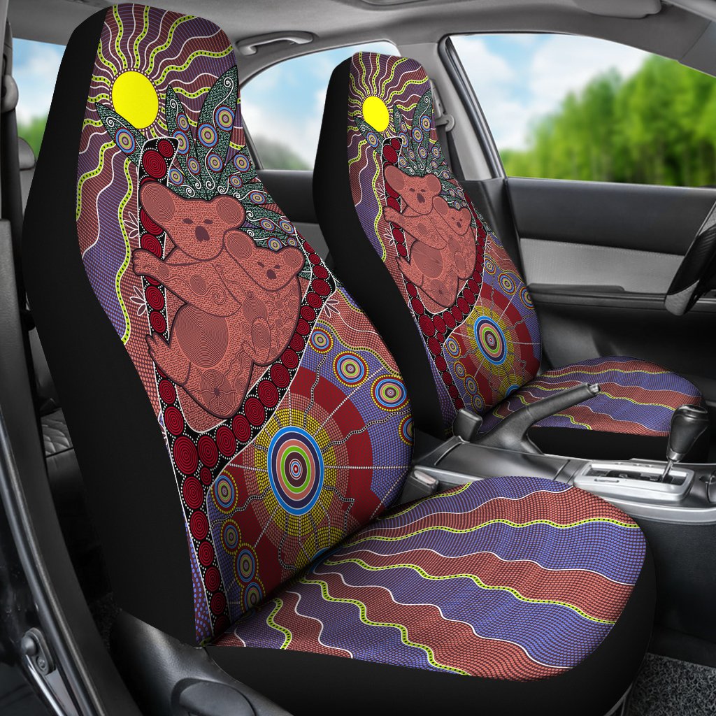 indigenous-art-koala-seat-covers-aboriginal-dot-painting
