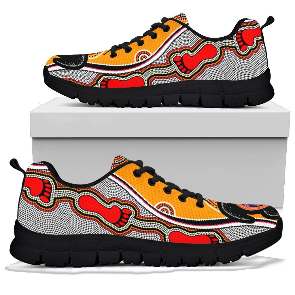 aboriginal-sneakers-turtle-patterns-aus-flag-footprint-dot-painting