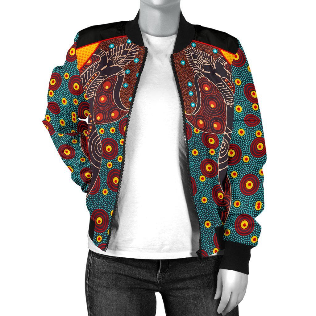 womens-bomber-jacket-aboriginal-sublimation-dot-pattern-style-red