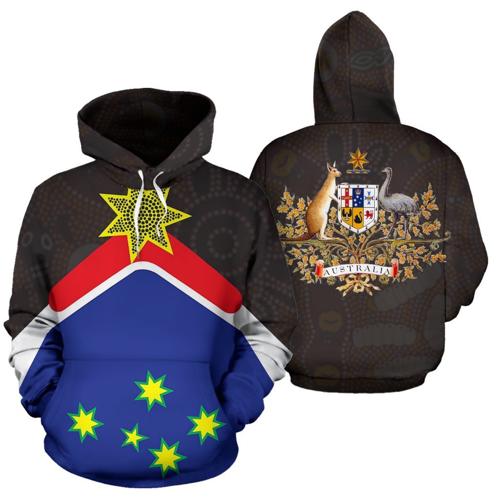 aboriginal-hoodie-australian-coat-of-arms-aussie-hoodie-dot-painting