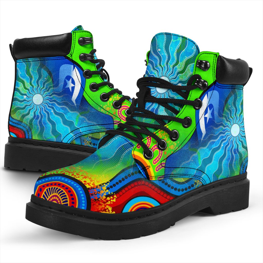 all-season-boots-torres-strait-islanders-flag-with-aboriginal-patterns-boots