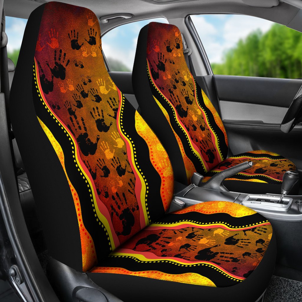 car-seat-covers-aboriginal-rock-painting-hand-art-golden-style