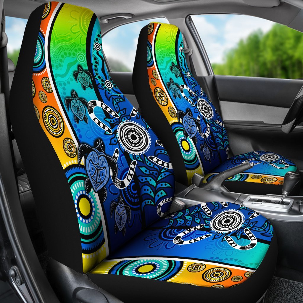 aboriginal-car-seat-covers-indigenous-turtle-dot-painting-art