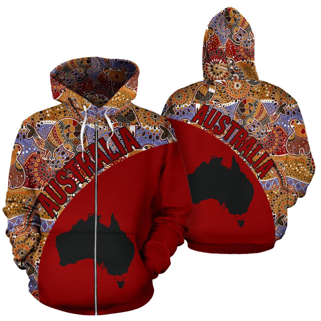 aboriginal-zip-up-hoodie-australia-map-kangaroo-patterns-koala