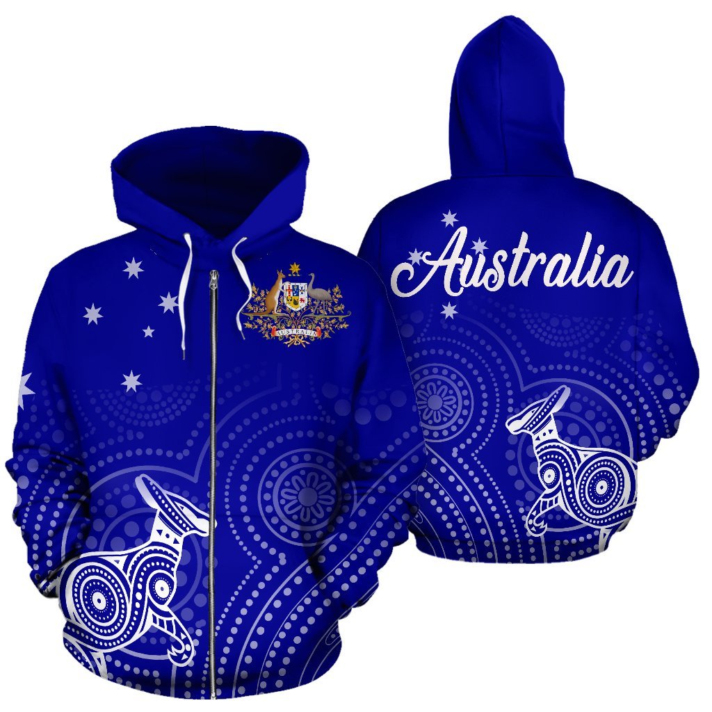 aboriginal-zip-up-hoodie-kangaroo-dot-painting-australian-coat-of-arms