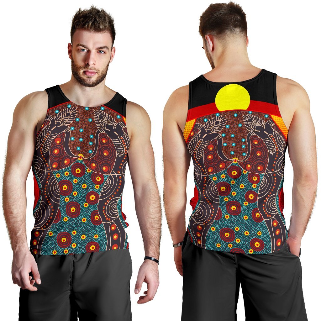mens-tank-top-aboriginal-sublimation-dot-pattern-style-red
