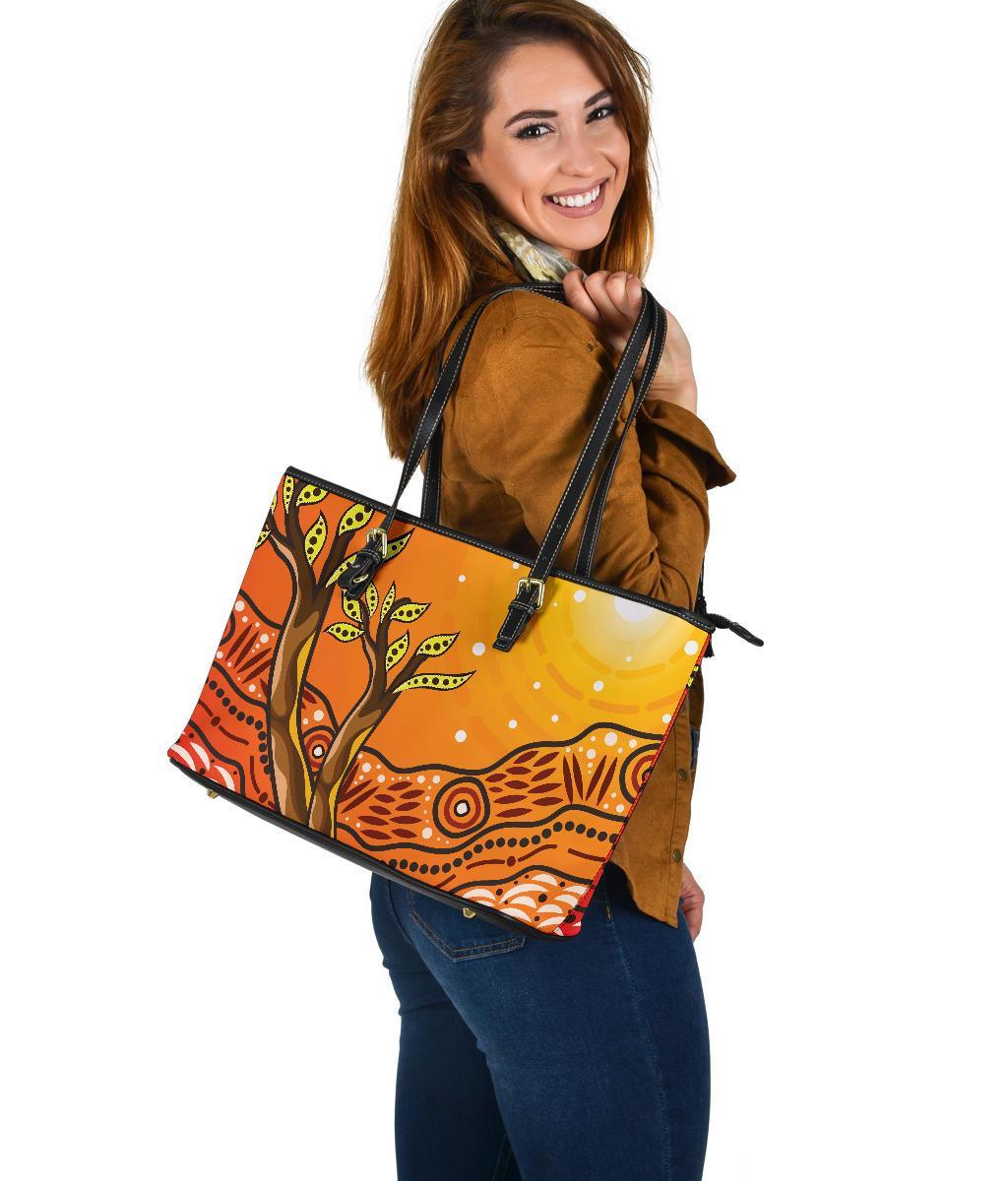 aboriginal-large-leather-tote-bag-tree-on-the-hill