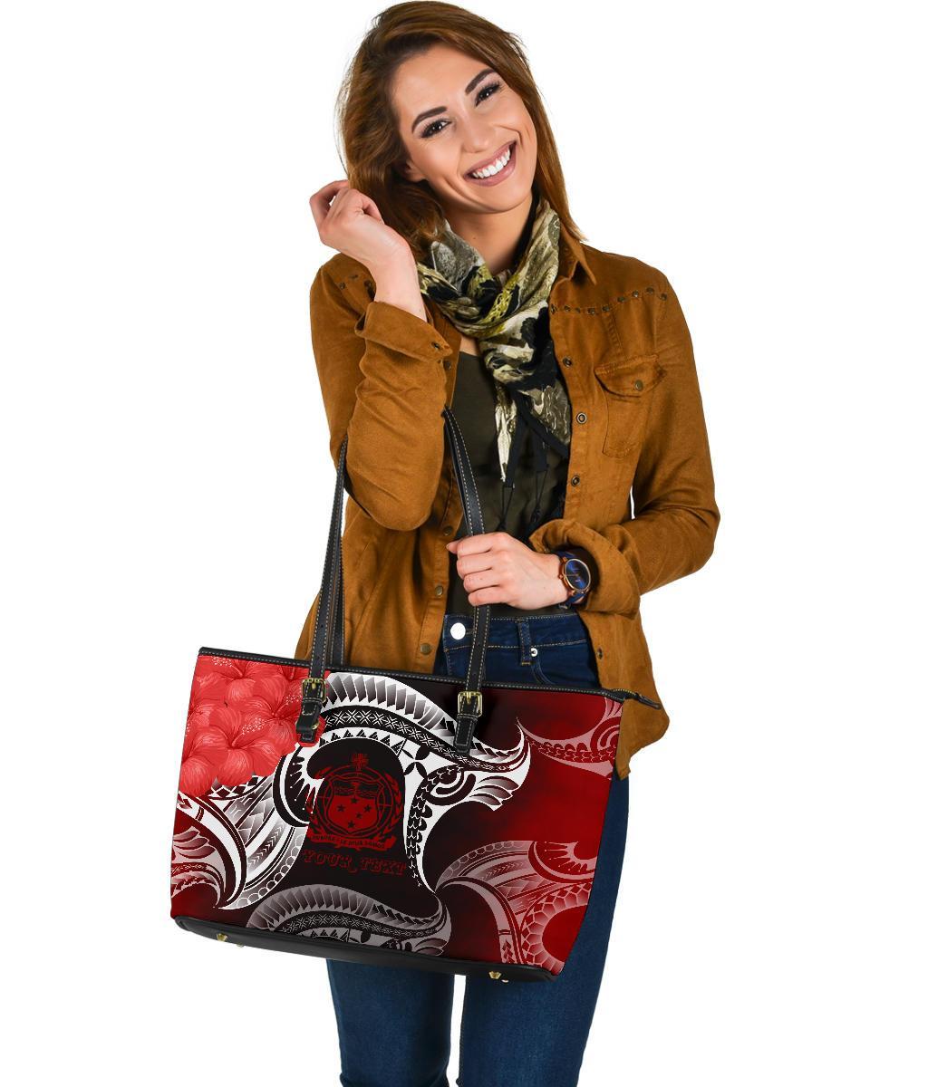 samoa-custom-personalised-large-leather-tote-bag-samoa-seal-wave-style-red