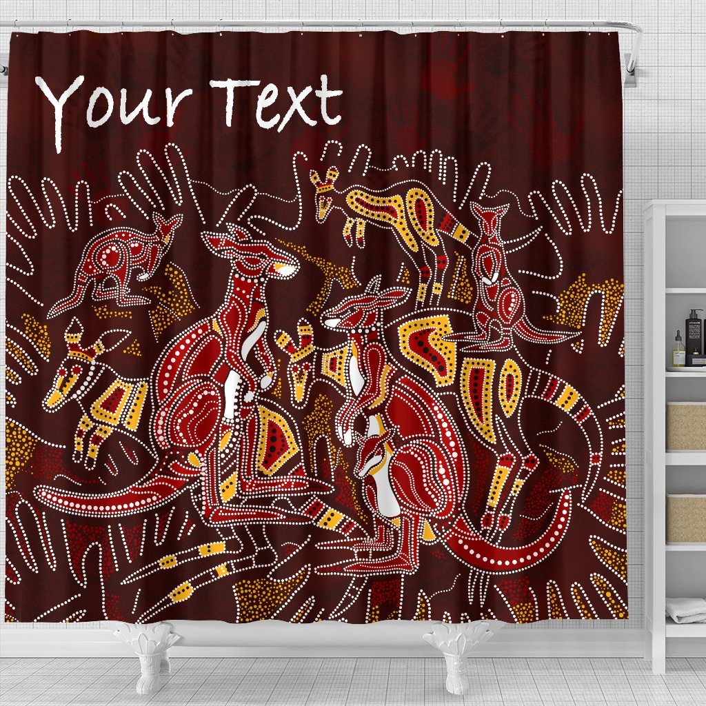 custom-aboriginal-shower-curtain-kangaroo-family-with-hand-art