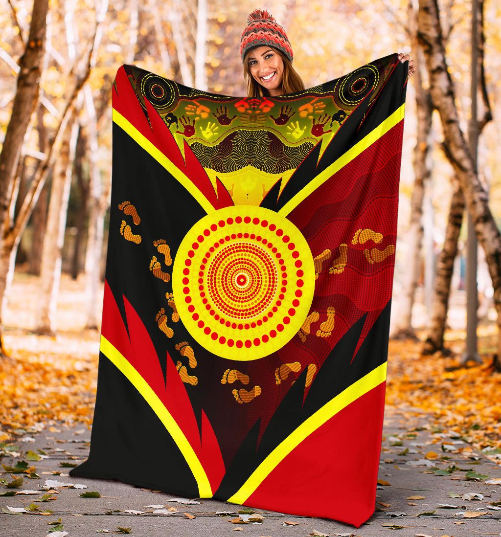 aboriginal-premium-blanket-indigenous-flag-with-footprint-hand-art