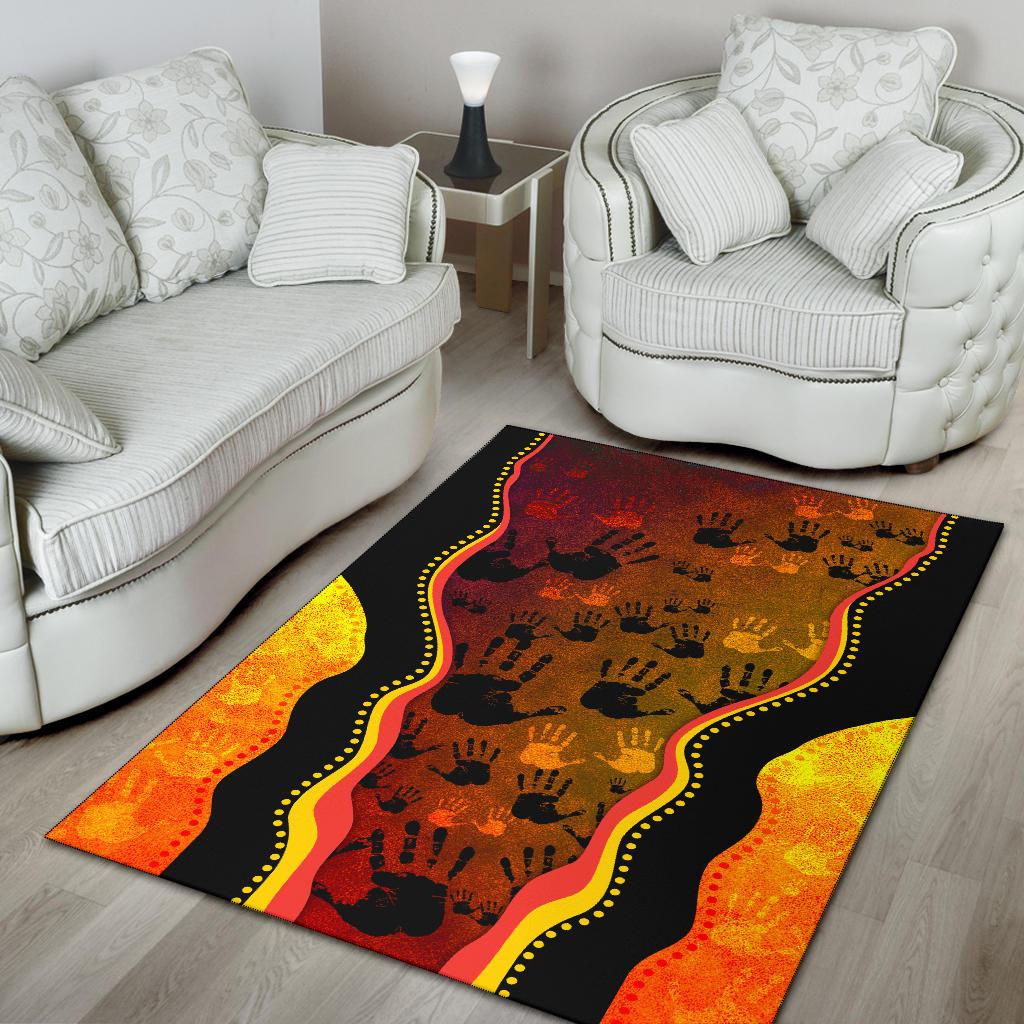 area-rug-aboriginal-rock-painting-hand-art-golden-style