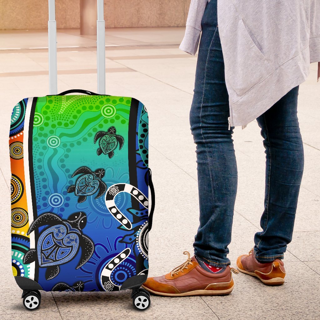 aboriginal-luggage-covers-indigenous-turtle-dot-painting-art