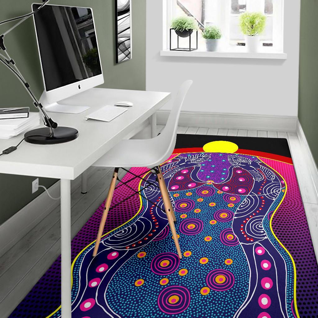 area-rug-aboriginal-sublimation-dot-pattern-style-violet