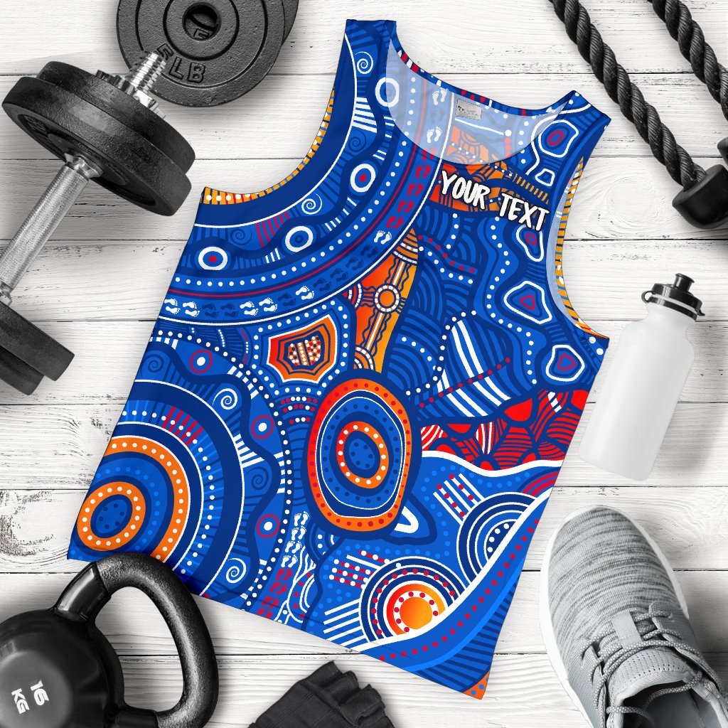 custom-text-aboriginal-mens-tank-top-indigenous-footprint-patterns-blue-color
