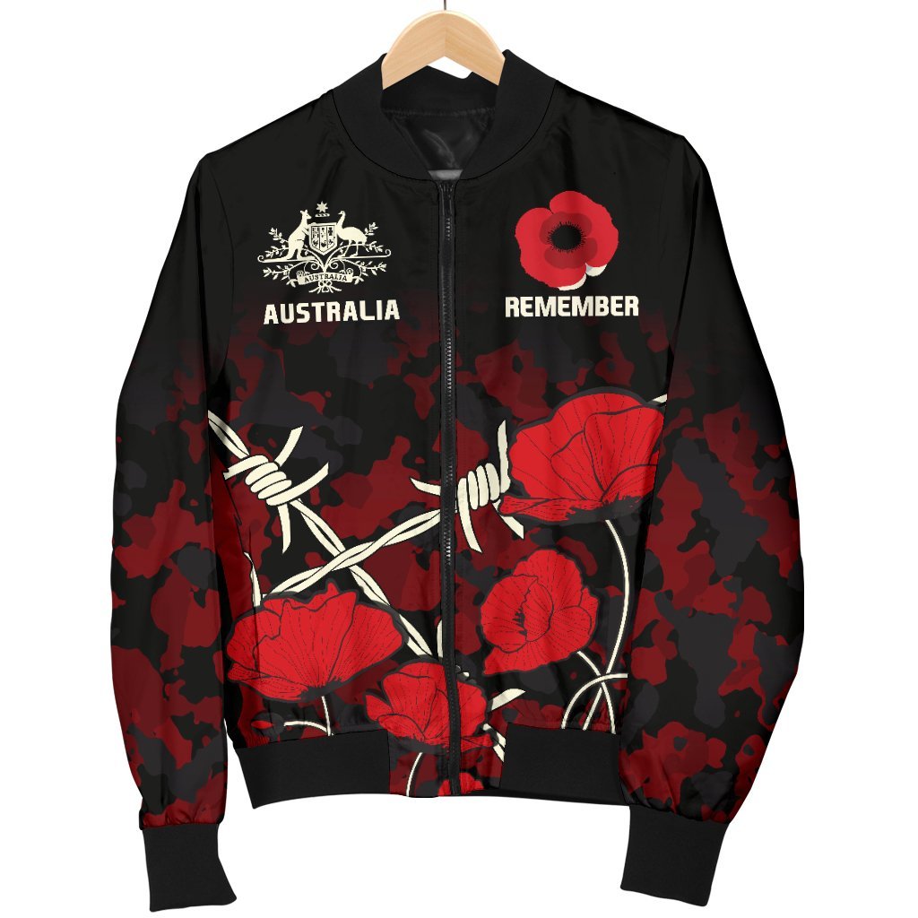 anzac-womens-bomber-jacket-anzac-with-remembrance-poppy-flower