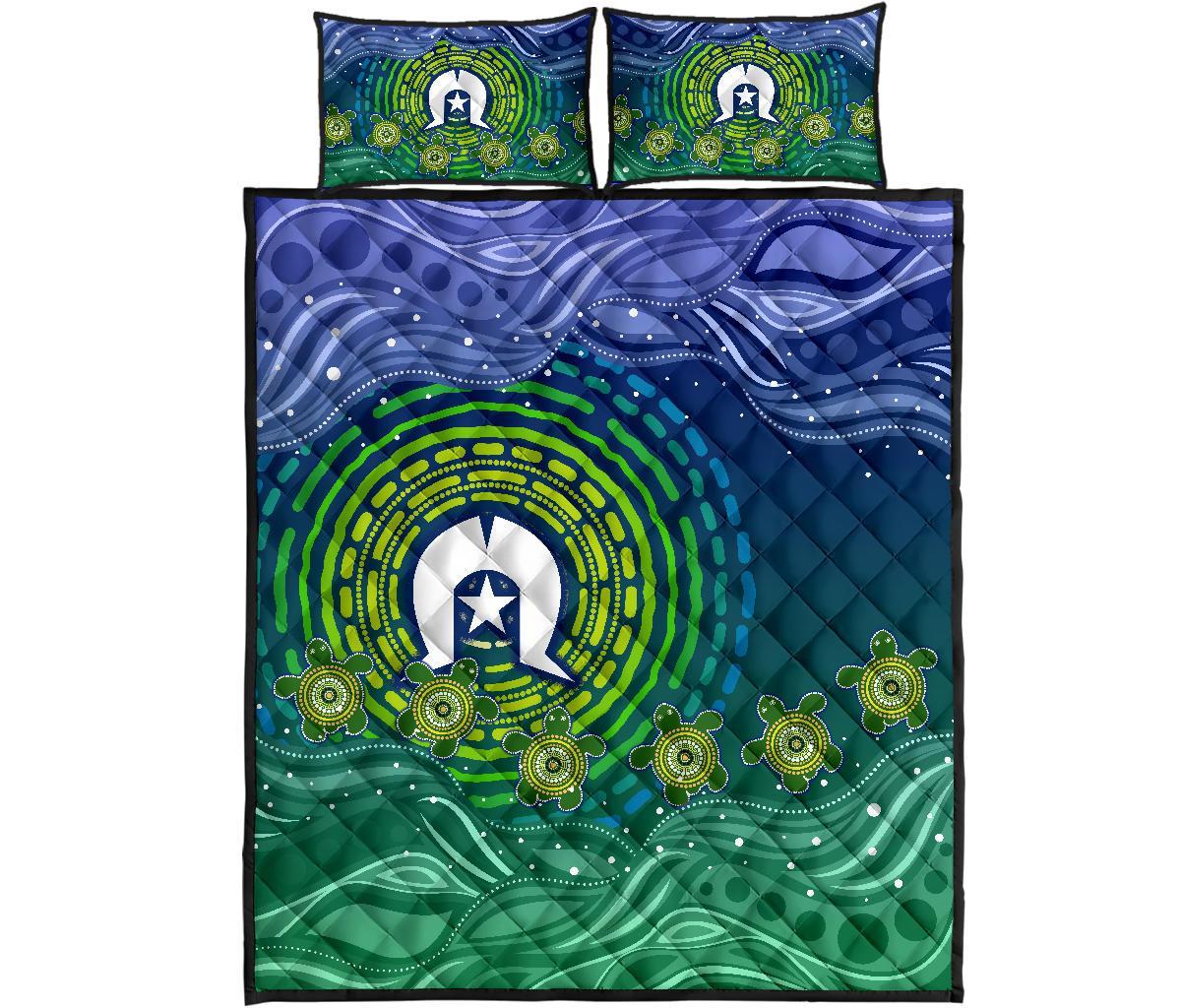 torres-strait-islanders-quilt-bed-set-aboriginal-turtle