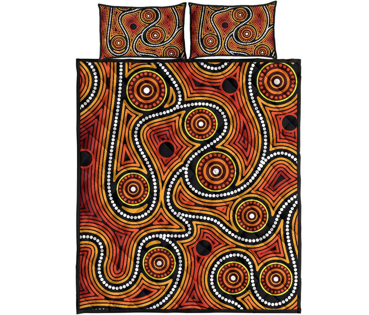 aboriginal-quilt-bed-set-indigenous-circle-dot-painting-ver01