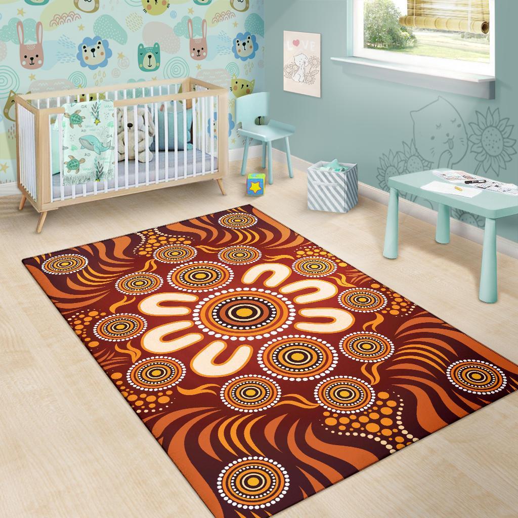 aboriginal-area-rug-circle-flowers-patterns-ver02