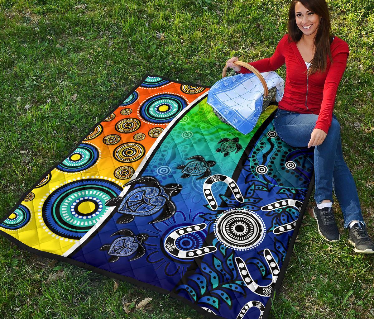 aboriginal-premium-quilt-indigenous-turtle-dot-painting-art